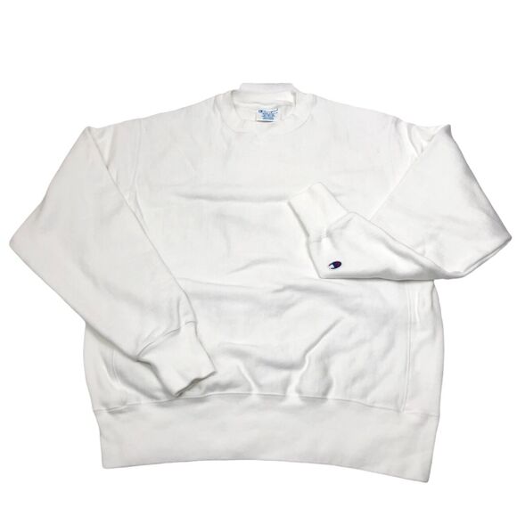 Champion Reverse Weave White Crewneck Sweatshirt Mens Medium Never Been Worn - Picture 1 of 11